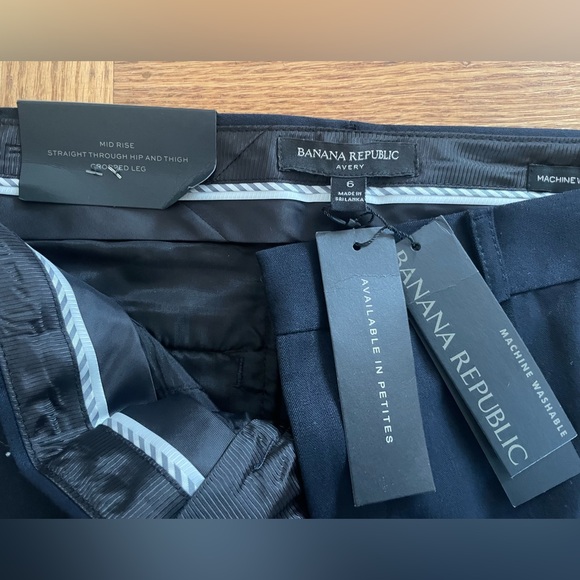 Banana Republic Navy Avery Pant w/ Red/White Racing Stripe, Women’s Size 6, NWT - Picture 6 of 14